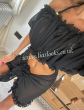 Load image into Gallery viewer, Black Rhinestone Gold Chain Bikini
