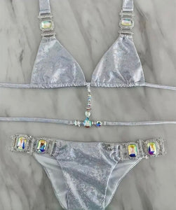 Silver Rhinestone Jewelled Bikini