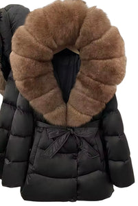 Luxe Fur Midi Puffer Coat
