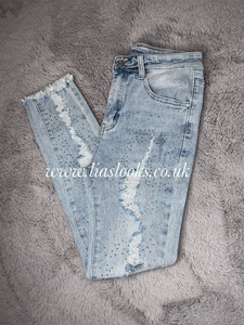 Diamanté Ripped Jeans