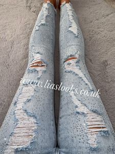 Diamanté Ripped Jeans