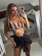 Load image into Gallery viewer, Brown Stripe High Waisted Bikini
