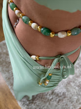 Load image into Gallery viewer, Pistachio Luxe Beaded Detailed Bikini &amp; Skirt Skirt

