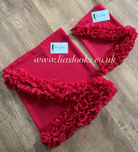 Load image into Gallery viewer, Frilly Ruffle Red Sarong
