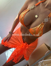 Load image into Gallery viewer, Frilly Ruffle Orange Sarong
