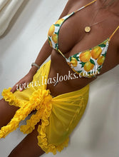 Load image into Gallery viewer, Frilly Ruffle Yellow Sarong
