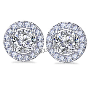 Small Bling Tennis Stud Earrings (Silver)