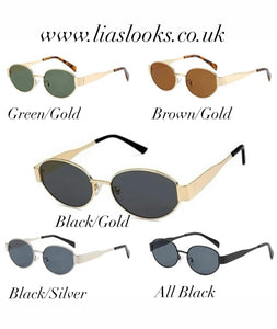All Black Oval Sunglasses (CLEARANCE)