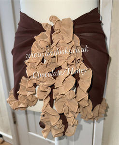Frilly Ruffle Chocolate/Honey Combo Sarong