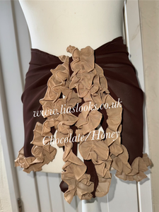 Frilly Ruffle Chocolate/Honey Combo Sarong