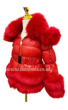 Load image into Gallery viewer, CHILDREN’S - Ruby Red Romani Coat (Faux Fur)
