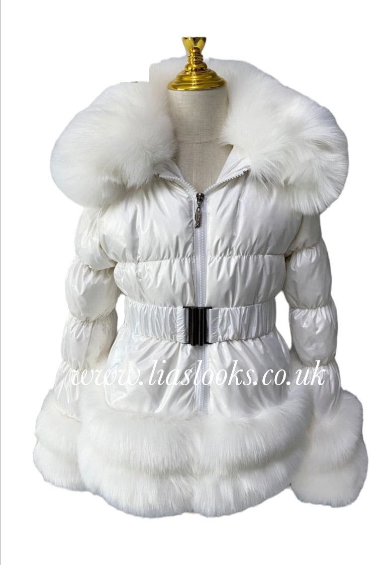 CHILDREN’S - Ice white Romani Coat (Faux Fur)