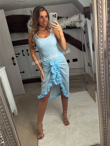 Frilly Ruffle Baby Blue Sarong
