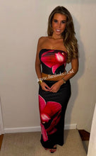 Load image into Gallery viewer, Black Flower Print Maxi Co Ord
