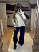 Load image into Gallery viewer, Cream/Navy Knit Set
