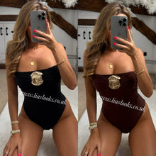 Load image into Gallery viewer, Gold Detailed Bodysuit (clearance)
