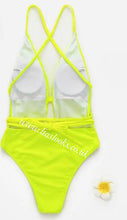 Load image into Gallery viewer, Neon Yellow/Lime Tie Up Swimsuit (CLEARANCE)
