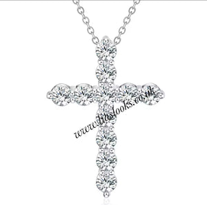 Bling Small Cross Necklace (Link Chain)