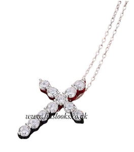 Bling Small Cross Necklace (Link Chain)