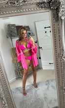Load image into Gallery viewer, Hot Pink Rhinestone Gold Chain Bikini
