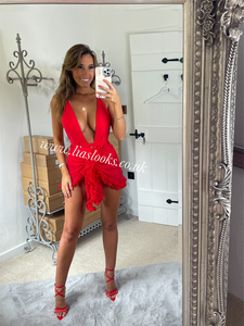 Red Tie Up Swimsuit (CLEARANCE)