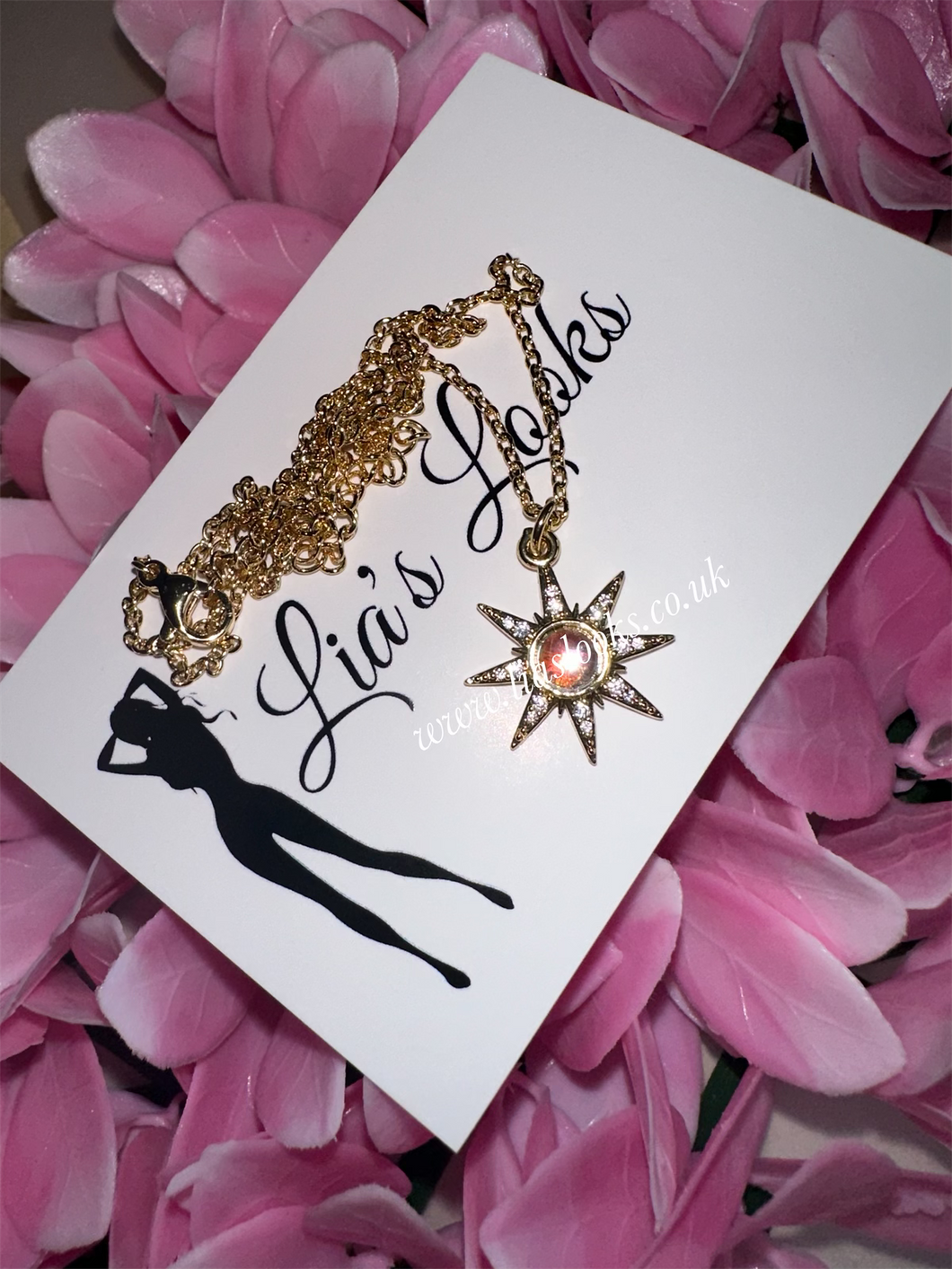 Star Diamond Gold Necklace (Link Chain)