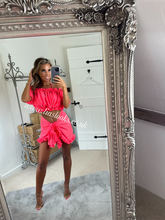 Load image into Gallery viewer, Frilly Ruffle Neon Pink Sarong
