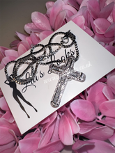 Load image into Gallery viewer, Chunky Silver Bling Medium/Large Cross Necklace (Box Chain)

