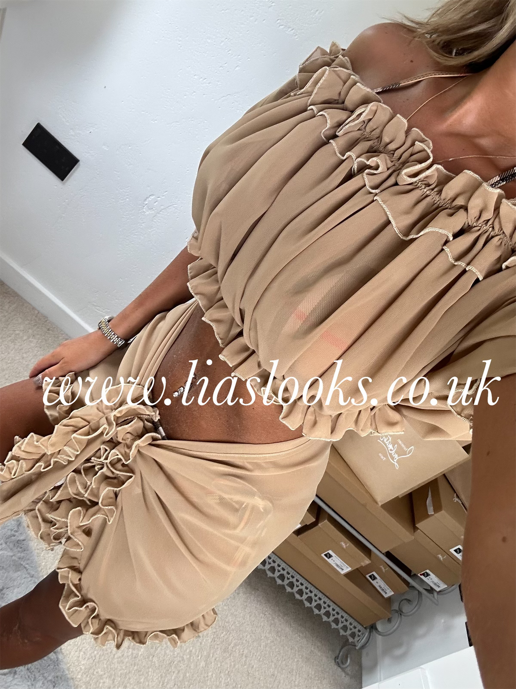 Frilly Ruffle Honey Two Piece Set
