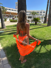 Load image into Gallery viewer, Orange Heart Rhinestone Bikini &amp; Headband Set (3 Piece Set)
