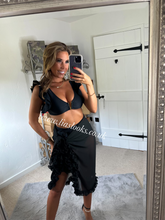 Load image into Gallery viewer, Black Frilly Ruffle High Waist Bikini
