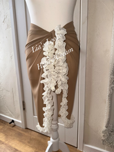 Load image into Gallery viewer, Frilly Ruffle Honey/Cream Combo Sarong
