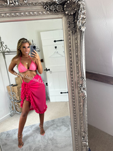 Load image into Gallery viewer, Frilly Ruffle Hot Pink Sarong
