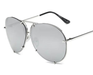 Silver Oversized Porsha Sunglasses