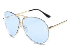Load image into Gallery viewer, Blue Oversized Porsha Sunglasses
