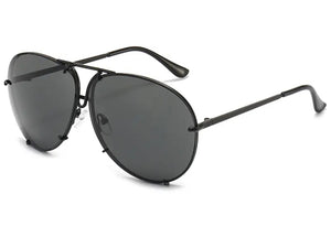 All Black Oversized Porsha Sunglasses