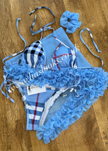 Load image into Gallery viewer, Frilly Ruffle Sky Blue Sarong
