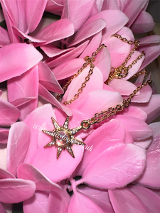 Star Diamond Gold Necklace (Link Chain)