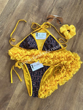 Load image into Gallery viewer, Yellow/Brown/Black Bikini
