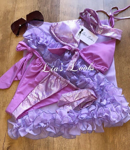 Frilly Ruffle Lilac Sarong