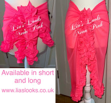 Load image into Gallery viewer, Frilly Ruffle Neon Pink Sarong
