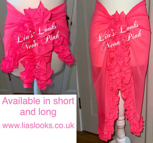 Frilly Ruffle Neon Pink Sarong