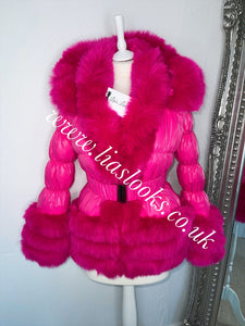 Hot Pink Romani Coat (Faux Fur)