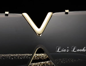 Black/Gold Oversized Sunglasses