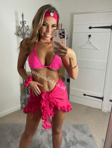 Frilly Ruffle Raspberry Pink Sarong