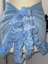 Load image into Gallery viewer, Frilly Ruffle Sky Blue Sarong
