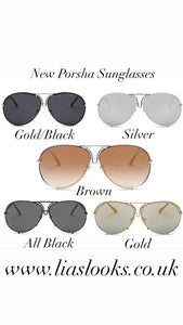 Gold  Oversized Porsha Sunglasses