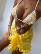 Load image into Gallery viewer, Frilly Ruffle Yellow Sarong
