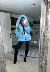 Baby Blue Romani Coat (Faux Fur)