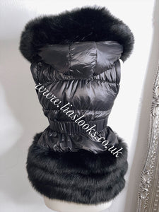 Ebony Black Romani Coat (Faux Fur)